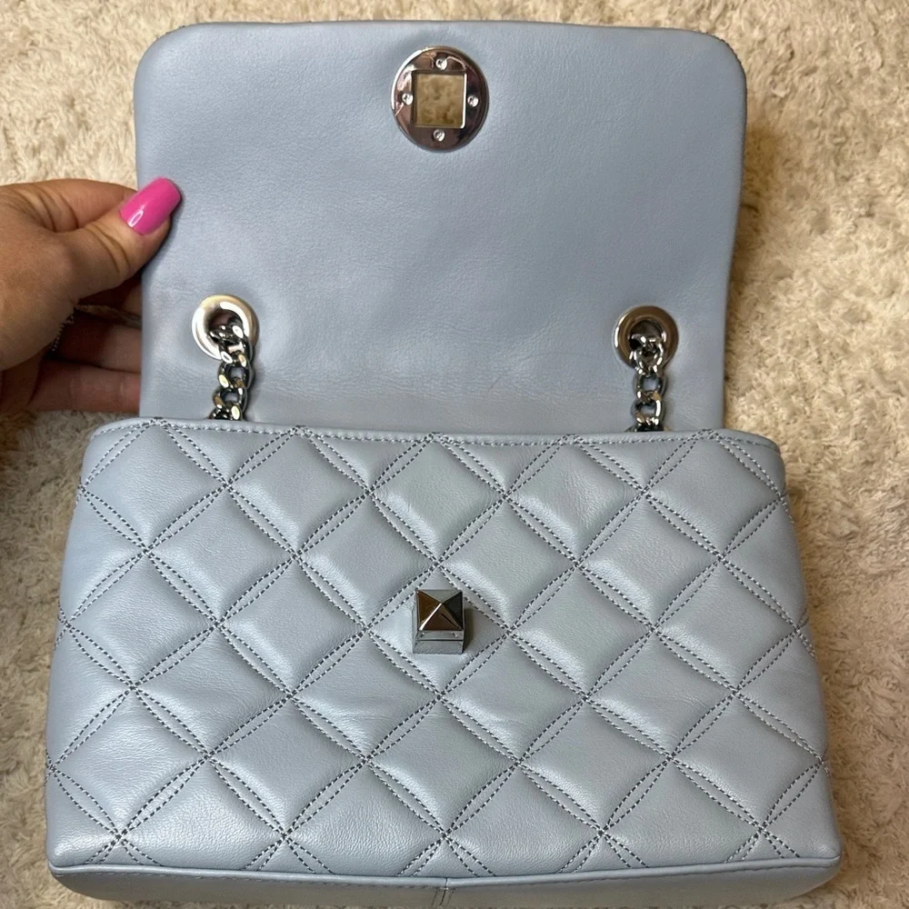 NWOT Kate Spade Baby Blue Natalia Small Flap Smooth Quilted Crossbody